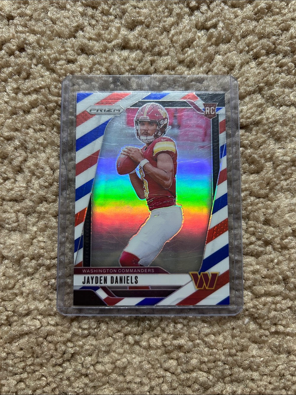2024 Panini Prizm Rookie Jayden Daniels #347 Red/White/Blue Card